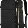MOMUVO Large Travel Backpack Women, Flight Approved Carry On Backpack, Water Resistant Anti-Theft Casual Daypack School Bag Fit 17 Inch Laptop with USB Charging Port, Black