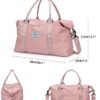 HYC00 Travel Duffel Bag, Sports Tote Gym Bag, Shoulder Weekender Overnight Bag for Women,Pink - Image 8