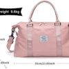 HYC00 Travel Duffel Bag, Sports Tote Gym Bag, Shoulder Weekender Overnight Bag for Women,Pink - Image 4