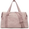 Weekender Bags for Women, BAGSMART Gym Bag with Yoga Mat, Travel Duffle Overnight Bag for Travel Essentials, Large Hospital Bag for Labor and Delivery(Pink)