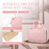 HOTOR Travel Toiletry Bag for Women with Hanging Hook - Portable Cosmetic Case, Toiletry Bag for Traveling Women, Waterproof Travel Essentials, Pink - Image 5
