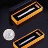 USB Mini Lighters Electronic Rechargeable Windproof Flameless Portable Cigarette Slim Lighter (Silver) - Image 6