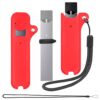 KINEEPLE Leather Case for JUUL Holder, Long Lanyard Necklace, Pen Cover, Detachable Protective Strap, Easy to Carry,Anti-Lost,for Outdoor/Offiice（Red）