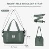 Travel Bag,Waterproof Duffel Gym Tote Bag,Weekender Carry On Overnight Bags for Women with Trolley Sleeve Wet Pocket,Travel Duffel Bags Hospital Bag,Green - Image 4
