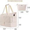 ETRONIK Travel Bag for Women, Gym Duffel Bag with USB Charging Port, Weekender Overnight Bag with Wet Pocket and Shoes Compartment for Women Travel Gym Daily Use (Beige) - Image 6