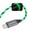 iPhone Charger, LED Lightning Cable [Apple MFi Certified ] USB Charging/Sync Lightning Cord Compatible with iPhone SE 11 11 Pro 11 Pro Max Xs MAX XR X 8 7 6S 6, iPad and More (3 ft, Green)