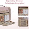 BAGSMART Toiletry Bag, Travel Toiletry Bag for Women, Water-resistant Cosmetic Makeup Bag, Large Capacity Door Room Essentials Travel Organizer for Full Sized Toiletries and Cosmetics, Pink - Image 3