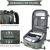 Large Travel Backpack Women, Carry On Casual Daypack,Waterproof Outdoor Sports Rucksack Fit 14 Inch Laptop with USB Charging Port Shoes Compartment for Hiking, Green - Image 5