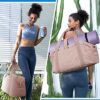Weekender Bags for Women, BAGSMART Gym Bag with Yoga Mat, Travel Duffle Overnight Bag for Travel Essentials, Large Hospital Bag for Labor and Delivery(Pink) - Image 2