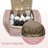 BAGSMART Toiletry Bag, Travel Toiletry Bag for Women, Water-resistant Cosmetic Makeup Bag, Large Capacity Door Room Essentials Travel Organizer for Full Sized Toiletries and Cosmetics, Pink - Image 4
