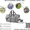 Travel Duffle Bag for Men - Foldable Duffel Bag with Shoes Compartment - Overnight Bags Waterproof & Tear Resistant - Image 5