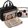BAGSMART Toiletry Bag Hanging Travel Makeup Organizer with TSA Approved Transparent Cosmetic Bag Makeup Bag for Full Sized Toiletries, Medium-Black - Image 2