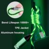 iPhone Charger, LED Lightning Cable [Apple MFi Certified ] USB Charging/Sync Lightning Cord Compatible with iPhone SE 11 11 Pro 11 Pro Max Xs MAX XR X 8 7 6S 6, iPad and More (3 ft, Green) - Image 3