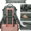 Large Travel Backpack Women, Carry On Casual Daypack,Waterproof Outdoor Sports Rucksack Fit 14 Inch Laptop with USB Charging Port Shoes Compartment for Hiking, Green - Image 4