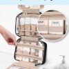 BAGSMART Toiletry Bag Hanging Travel Makeup Organizer with TSA Approved Transparent Cosmetic Bag Makeup Bag for Full Sized Toiletries, Medium-Black - Image 3