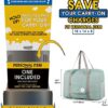 Narwey For Spirit Airlines Foldable Travel Duffel Bag Tote Carry on Luggage Sport Duffle Weekender Overnight for Women and Girls (1112 Mint Green) - Image 2
