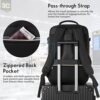 MOMUVO Large Travel Backpack Women, Flight Approved Carry On Backpack, Water Resistant Anti-Theft Casual Daypack School Bag Fit 17 Inch Laptop with USB Charging Port, Black - Image 6